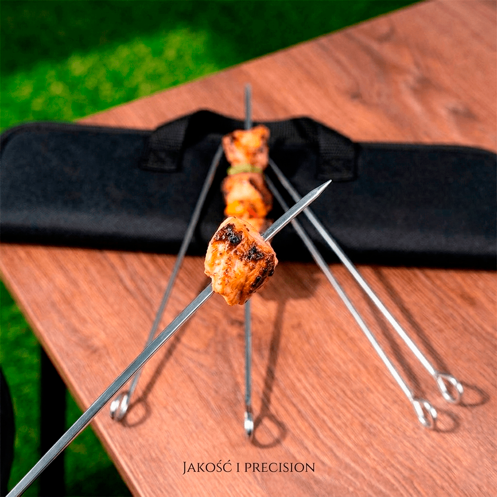 Zestaw Narzędzi do Grilla 10 elementów – Stal Nierdzewna z Etui BBQ