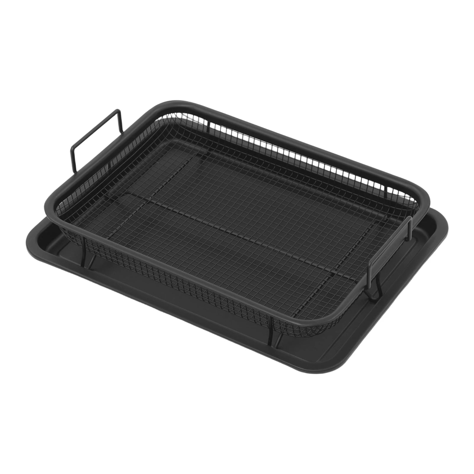 Koszyk do Grilla i Piekarnika – Węgiel Stalowy z Tacą i Uchwytami BBQ - ognistygrill